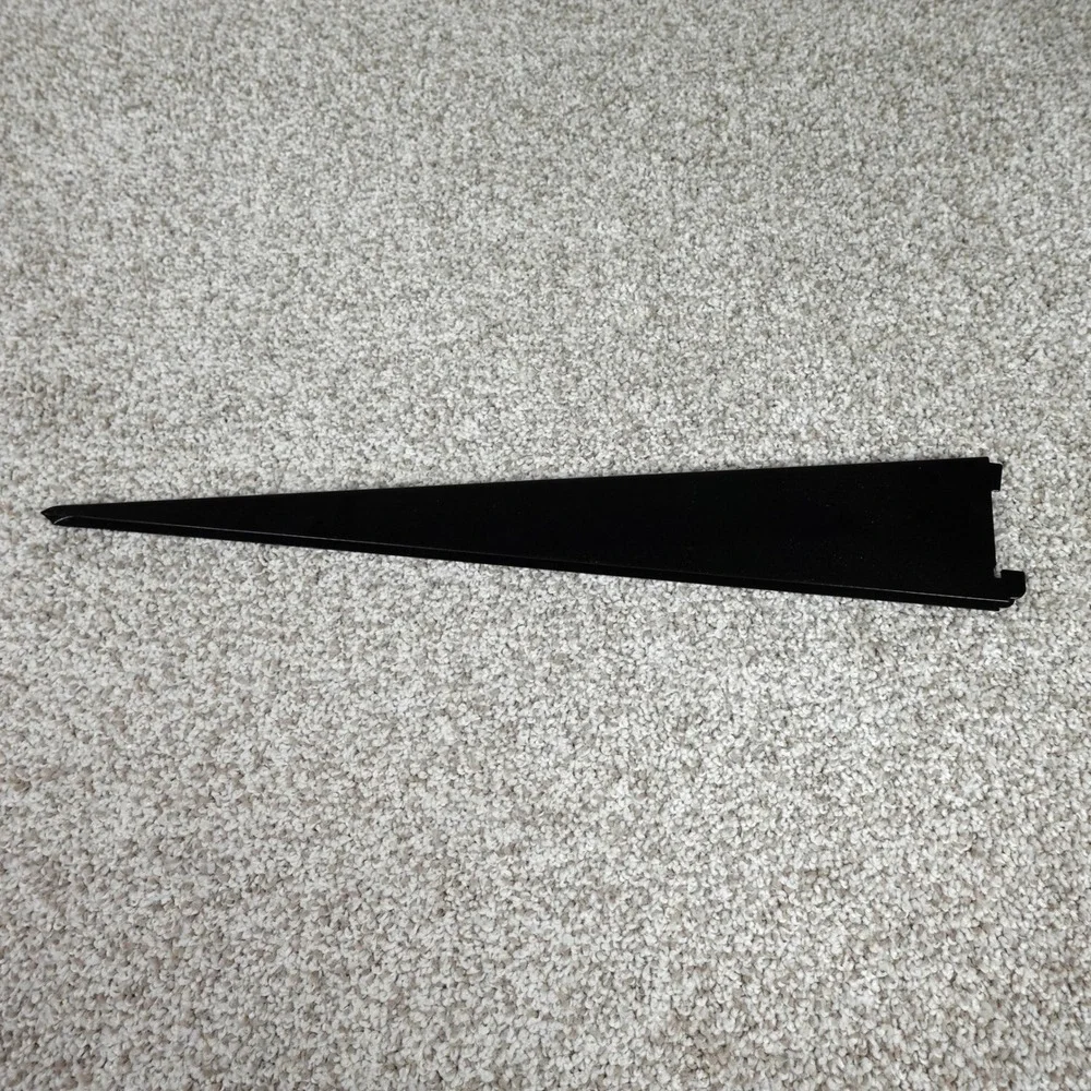 Black Metal 18.5 Inch Slotted Wall Shelf Bracket Tapered Support Dual Trak‎